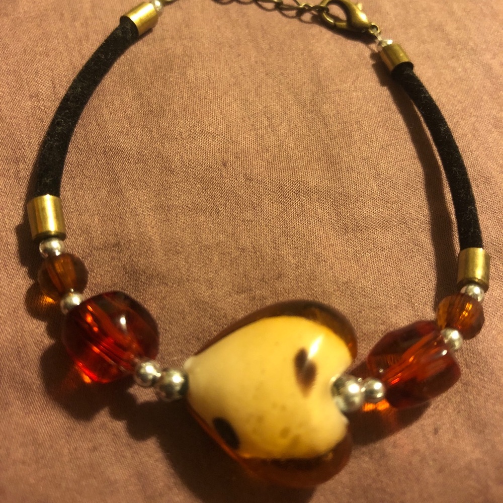 Stretchy Glass Heart Bracelet